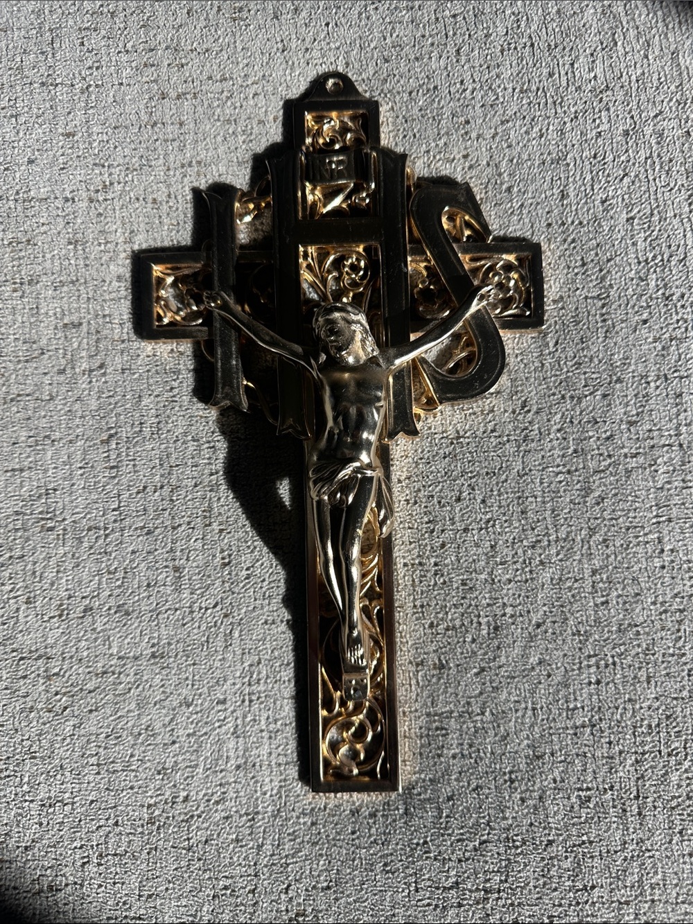 Gold and Black Decorative Wall Crucifix - Home Accents